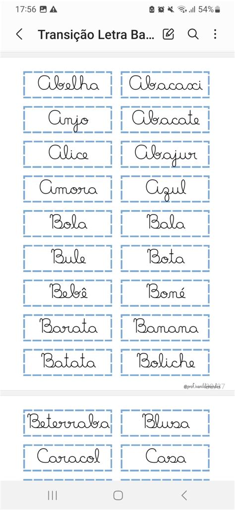 Transição Letra Bastão Para Cursiva