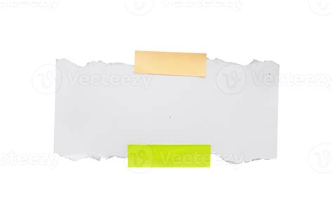 Blank white torn paper with tape 22153034 PNG