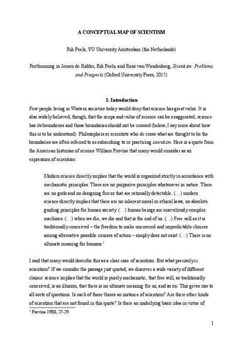 conceptual map  scientism