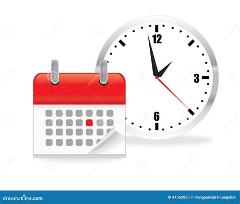 Vector Calendar With A Clock Stock Illustration Image 44562823