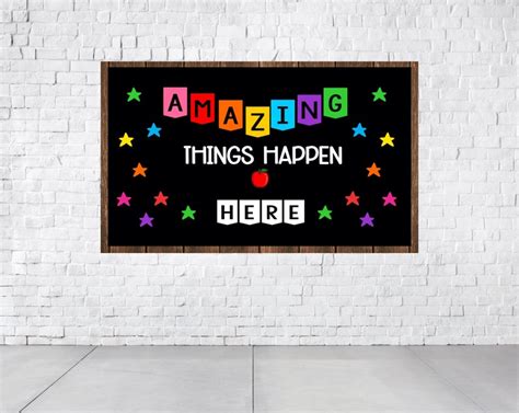 Amazing Things Happen Here Bulletin Board Letters Classroom Etsy