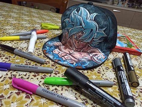 Cappello A Tema Dragon Ball Super Con Goku U I Realizzato Con Acrilici