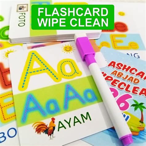 Jual MAINAN EDUKASI ANAK FLASH CARD WIPE CLEAN BELAJAR MENULIS DAN