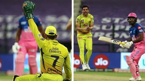 Ipl 2020 Csk Vs Rr Ms Dhoni Took Stunning Catch Of Sanju Samson Video