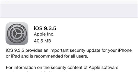 Apples Ios 9 3 5 Is Now Out To Fix Security Flaw The Smartphone Of