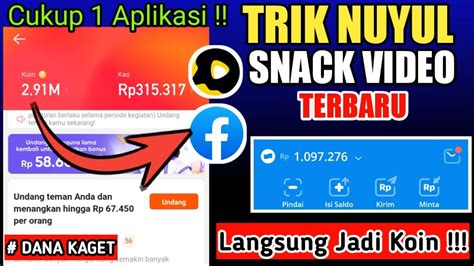 CARA TRIK NUYUL 2 JUTA KOIN SNACK VIDEO TERBARU LANGSUNG JADI KOIN 2023