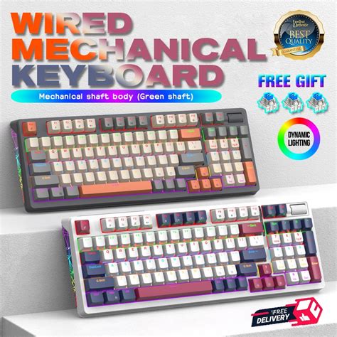 Wired Wireless Mechanical Keyboard Bluetooth 2 4G 96 Key RGB Hot Swappable Blue Switch Game