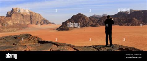 Overview Of The Desert At Wadi Rum Unesco World Heritage Site Jordan