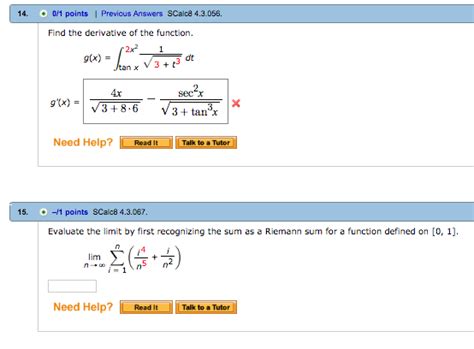 Solved Find The Derivative Of The Function G X Chegg