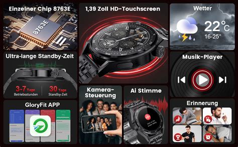 LIGE Smartwatch Herren Bluetooth Anruf Kabellosem Laden IP68