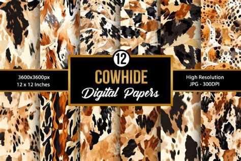 Cowhide Seamless Pattern Digital Papers Graphic By Creative Store