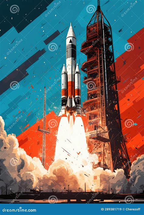 A Space Rocket Is Launched Into Space Stock Image Image Of Universe Spaceship 289381719