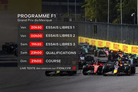 Programme Et Horaires Du Grand Prix F Du Mexique