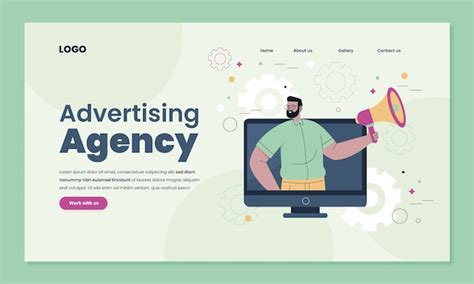 Free Vector Flat Design Advertising Agency Landing Page Template