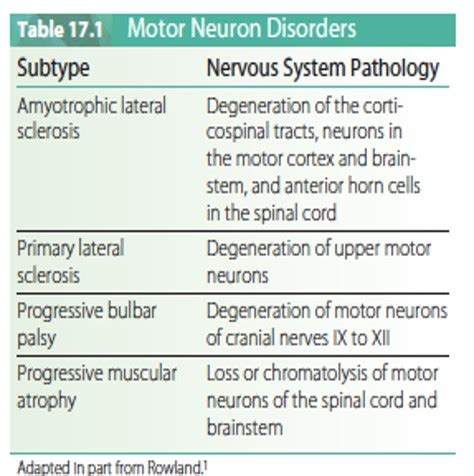 Motor Neuron Disease Module Flashcards Quizlet