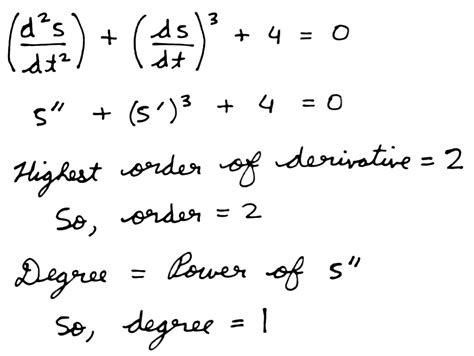 Write Order And Degree If Defined Of Each Of The Following Differential Equations D 2sdt 2