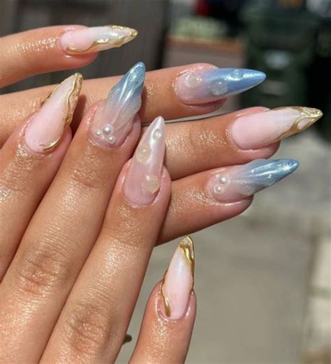 Under The Sea 30 Seashell Nail Art Ideas Glam Mermaid Stiletto Nails