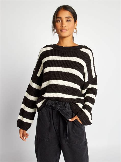 Pull en maille à rayures JDY Noir Kiabi 28 00