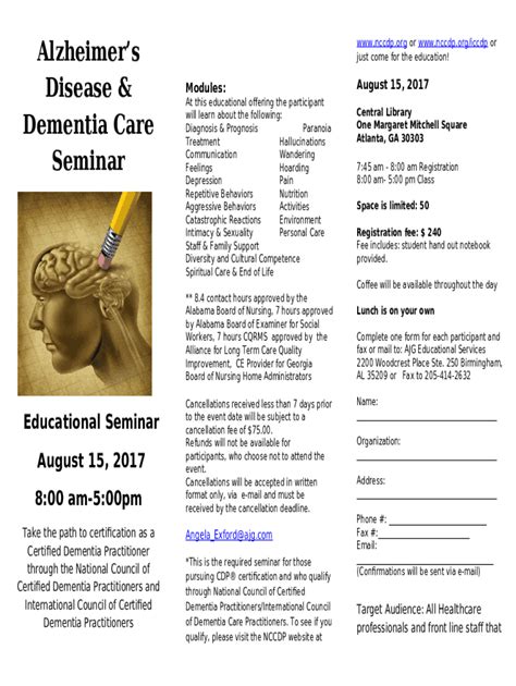 Alzheimer S Disease Dementia Care Seminar Educational Doc