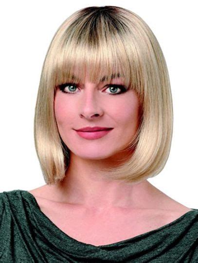 Synthetic 12 Straight Chin Length Platinum Blonde Ladies Bob Wigs