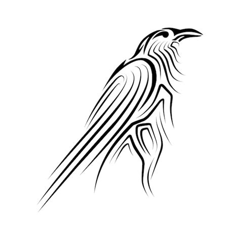 Premium Vector Crow Bird Tribal Tattoo Design