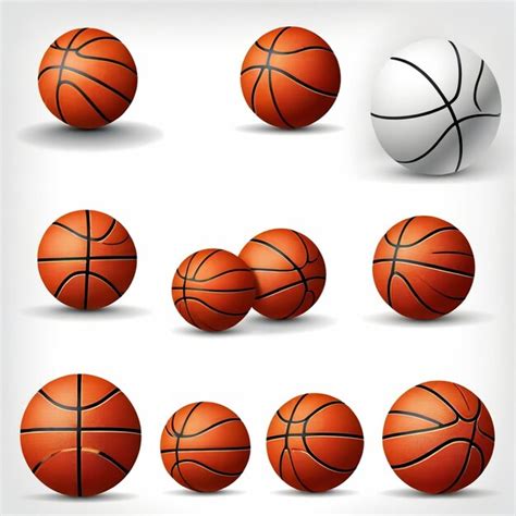 Basketball Vector Set White Background Isolated A High Premium Ai