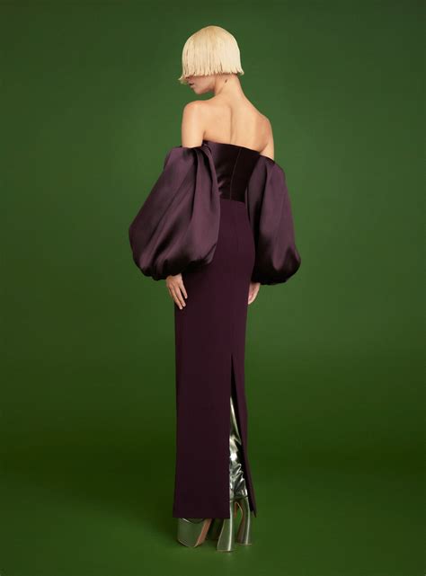 The Carmen Maxi Dress In Plum Solace London