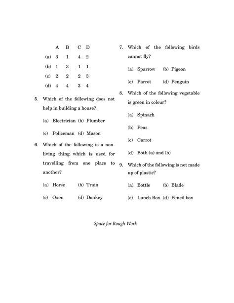 Solution Grade 1 Test 4 Science Olympiad Mcq Quiz 35 Questions With