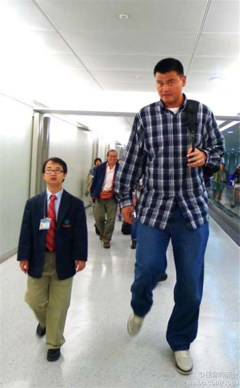 26 Photos Of 7’6” Tall Basketball Player Yao Ming Making Other People ...