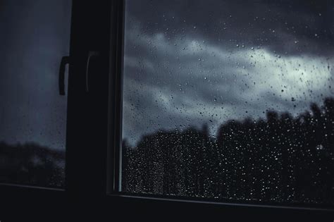 Free picture: storm, rain, glass, dark, night, window