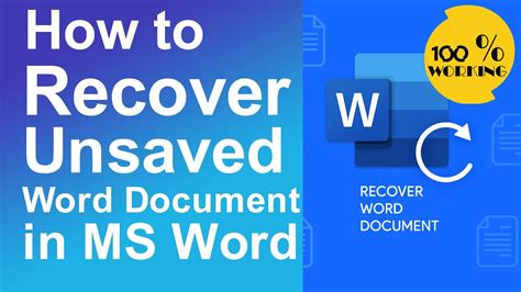 How To Recover Unsaved Word Document In Ms Word Youtube