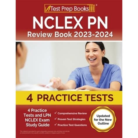 영문도서 NCLEX PN Review Book 2023 2024 4 Practice Tests and LPN NCLEX