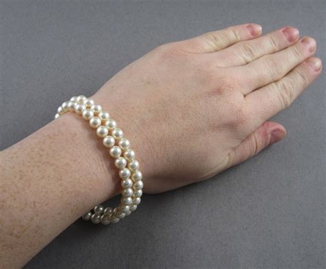 Double Strand Pearl Bracelet Gold Bridesmaid Jewelry Bridal Etsy