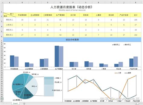 Hr必备报表及数据分析表格合集，月报 年报 数据分析模板（随改随用55份全自动生成） 知乎