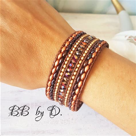 Bracelet Wrap Multi Rangs En Cuir Et Perles Style Boh Me Chic Hippie