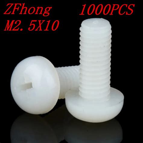 Wholesale White Nylon Screw 1000pcs M2 5 10 M2 5x10 Nylon Plastic Round