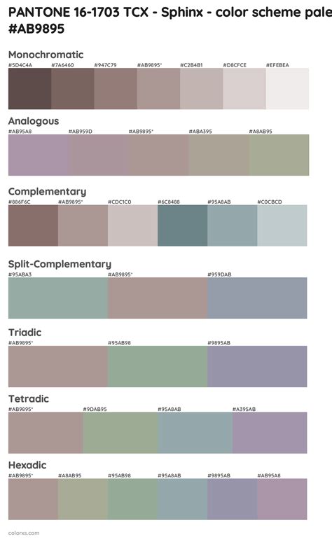 PANTONE 16 1703 TCX Sphinx Color Palettes Colorxs