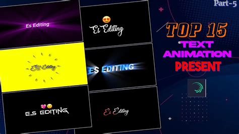 Top Alight Motion Text Animation Preset Text Animation Free