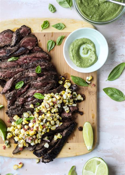 Skirt Steak Recipe Skirt Steak With Avocado Pesto And Corn Relish