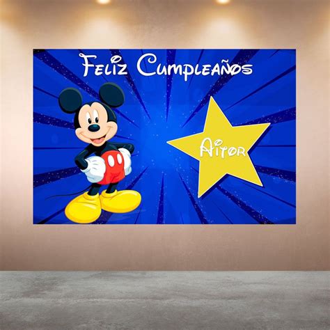 Cumplea Os Mickey Estrella Decoradhesivo