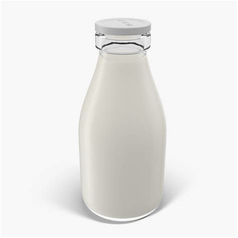 Milk Glass Pint Bottle 3d Model 19 3ds C4d Fbx Ma Obj Max Free3d