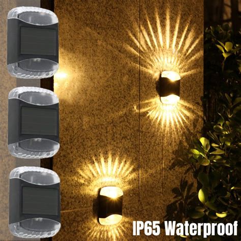 L Mpada De Parede Led Solar Powered Imperme Vel Ao Ar Livre Jardim Luz