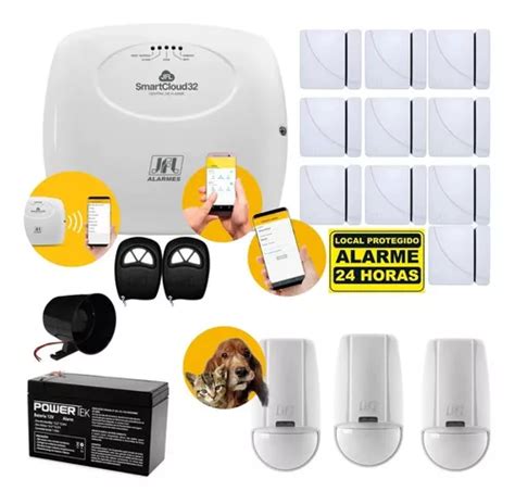 Kit Alarme Wifi Jfl Smartcloud 32 C 13 Sensores Sem Fio Parcelamento