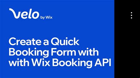 How To Create A Quick Booking Form With The Wix Bookings Api Part