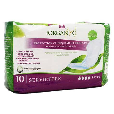 Organyc Coton Serviette Fuites Urinaires Extra