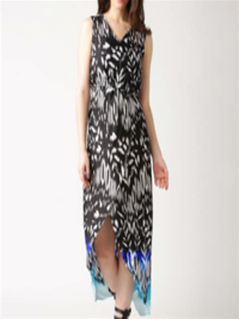 Buy Dressberry Black And White Printed Maxi Dress Dresses For Women