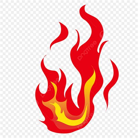 Red Flame Flame Decoration Yellow Flame Cartoon Flame Illustration Png