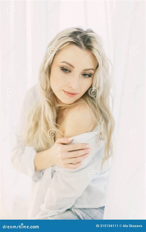 Woman With Long Blonde Hair Posing Outdoors Stock Image Image Of Attractive Lifestyle 315134111