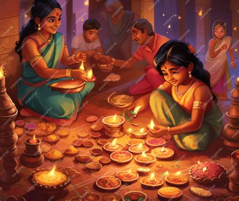 Premium AI Image | Diwali Traditions