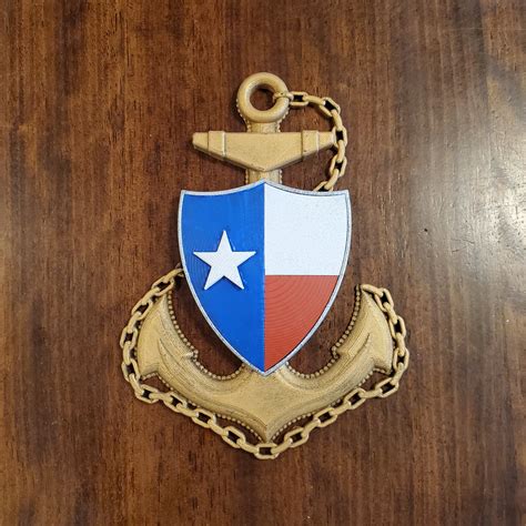 3D USCG Chief CPO Anchor Texas Edition – Split Coast Creations